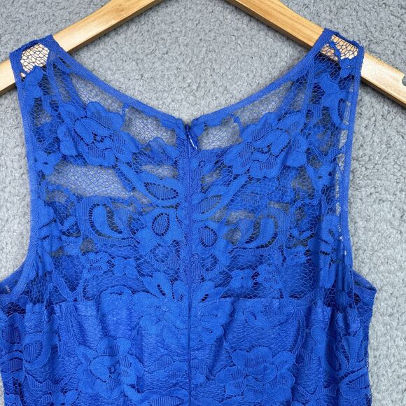 BB Dakota Lace Dress Sz 2 Royal Blue Fit & Flare Cocktail Party Wedding Guest - Picture 10 of 15